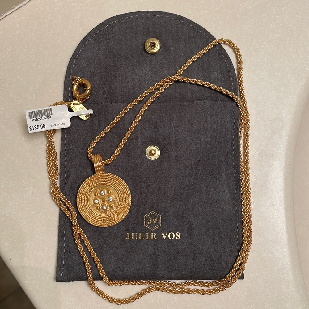 Julie Vos Paris Pearl CZ Gold Necklace